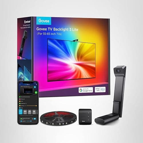 Govee TV Backlight 3 Lite with Fish-Eye Correction Function Sync to 55-65 Inch TVs, 11.8ft RGBICW Wi-Fi LED Strip Lights with Camera, 4 Colors in 1 Lamp Bead, Voice and APP Control, Adapter thumbnail 10
