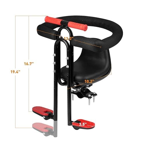 Ercabikker Child Bike Seat - Front Mount, Kids Bike Seat for Adult Bike, Baby Bike Seat Front Mounted, Toddler Bike Seat for Children 1~5 Years thumbnail 6