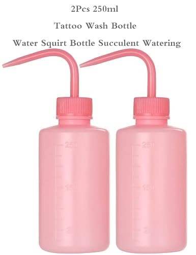 HOOMBOOM 2Pcs Tattoo Wash Bottle 250ml | 8oz Water Squirt Bottle for Succulent Watering & Medical Cleaning - Pink thumbnail 3