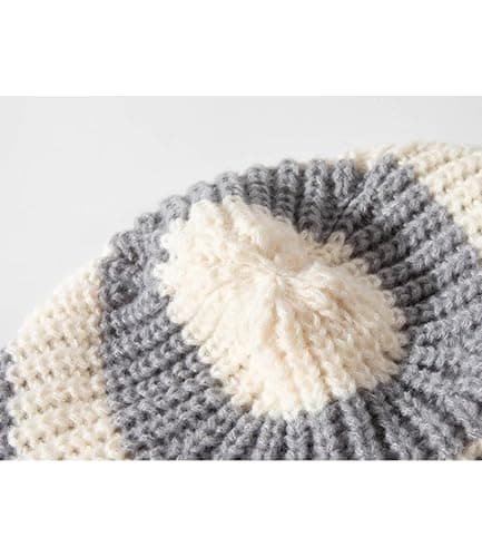 TYHOTULY Women Striped Color Block Beanies Y2k Grunge Emo Vintage Knit Fall Winter Slouchy Skull Cap Outdoor Winter Warm Hat thumbnail 8