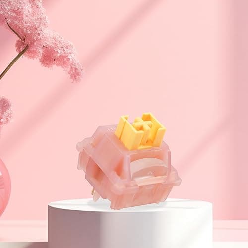 Outemu Honey Peach Switches V3,Silent Keyboard Switches,Pre-Lubed Linear Mechanical Keyboard Switch,5-Pin Gaming Keyboard Switch(Honey Peach-70Pcs) thumbnail 6
