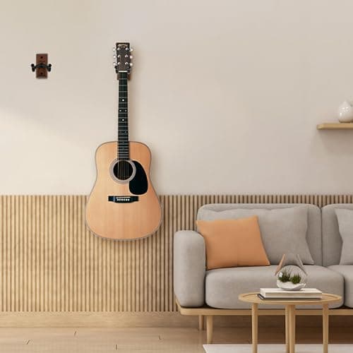 SNIGJAT Guitar Wall Mount 2 Pack, Guitar Hanger Wall Hook Holder Stand with Screws, Hardwood Mount Hanger for Acoustic Bass,Banjo, Mandolin thumbnail 6