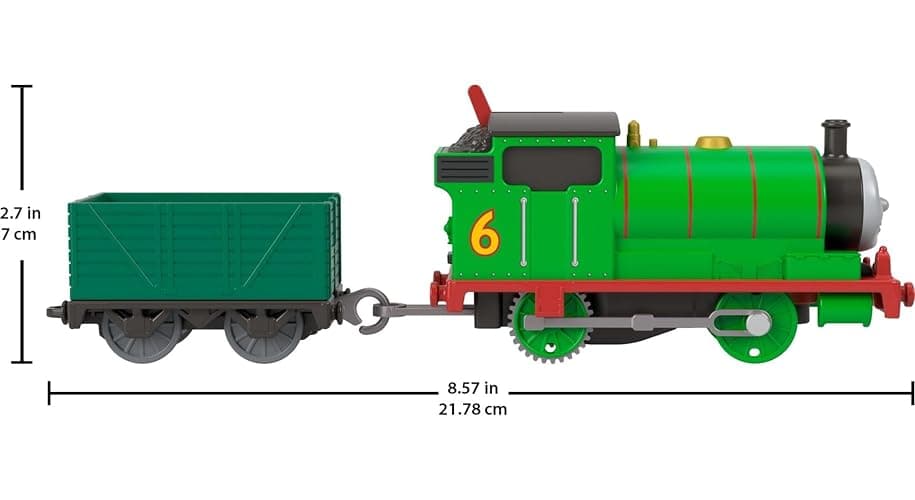 Thomas & Friends Motorized Toy Train, Classic Percy Battery-Powered Engine & Cargo Car, Storytelling Play for Preschoolers, JGF94 thumbnail 2