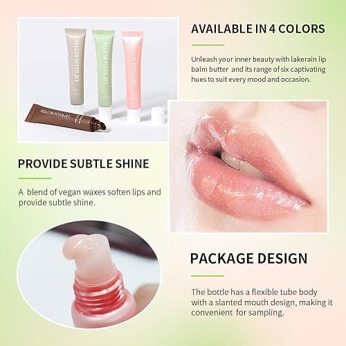 Summer Lip Glossy Butter Lip Balm, Lip Gloss Set, Soothing Lip Skincare, Instant Moisture, Lightweight, Nourish, Hydrate, Moisturizing Tint, Non-Sticky, Long-lasting (Iced Coffee, Large) thumbnail 3