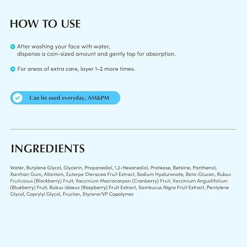 EQQUALBERRY Swimming Pool Toner - Korean Toner for Daily Exfoliating & Deep Hydration with Natural Enzyme Protease & Hyaluronic Acid, For Sensitive Skin, 10.14 Fl Oz (300ml) thumbnail 9