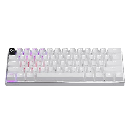 Logitech G PRO X 60 Lightspeed Wireless Gaming Keyboard, Ultra Compact TKL 60% Mechanical Keyboard for Windows PC, LIGHTSYNC RGB, Dual-Shot PBT Keycaps, GX Optical Linear Switches - White - Image 1