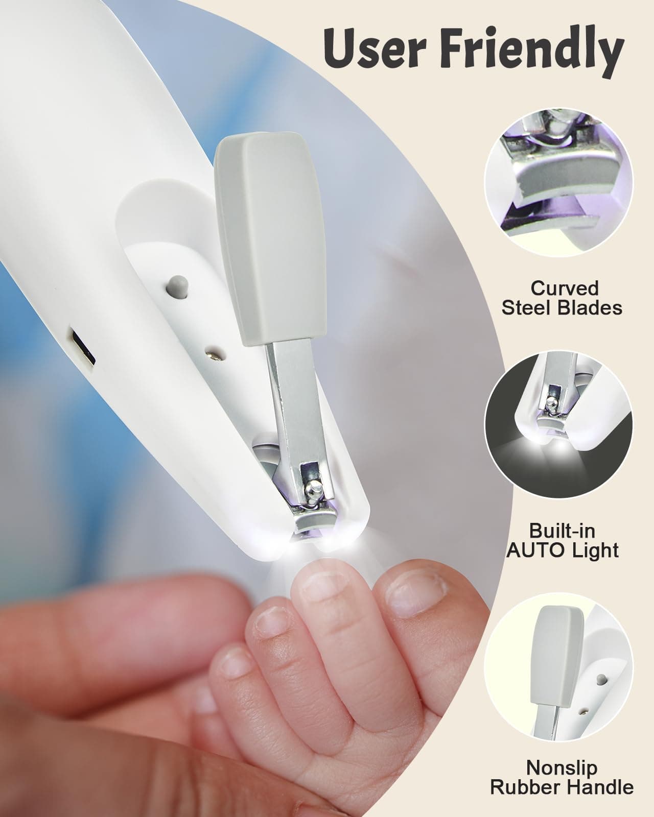Lictin Baby Healthcare and Grooming Kit, 26 in 1 Rechargeable Baby Nail Trimmer Electric Set,Safe Baby Nail File with Auto Light, Newborn Nursery Health Care Kit, Portable Baby Safety Care Set thumbnail 7