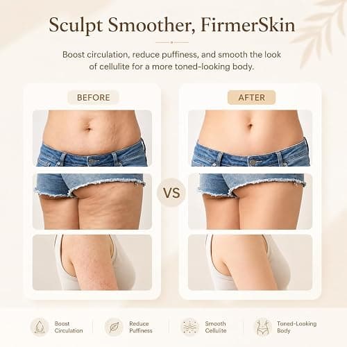 Lymphatic Drainage Massager & Anti Cellulite Massage Tool - Helps Reduce the Appearance of Cellulite and Stretch Marks, 4-in-1 Body Sculpting Machine with Heat, Light, Vibration & Microcurrent thumbnail 7