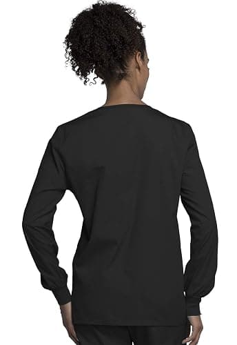 Cherokee scrubs jacket for women, Snap Front Warm-Up Jacket with 3 Pockets and Easy Care - 4350 thumbnail 3