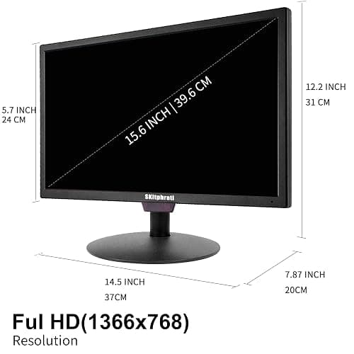 SKitphrati 15.6 Inch Small Monitor 1366x768 TN Screen Display Mini Monitor with HDMI VGA BNC Ports, VESA Mounting, LED Monitor for PC, Laptop and Computer, Built in Speaker thumbnail 7
