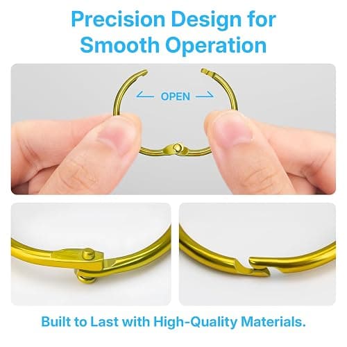 OWLKELA 1 Inch Binder Rings (50 Pack), Office Book Rings, Loose Leaf Rings, Metallic Assorted Colors, Ideal for Crafts, Documents, Photos, and Scrapbooking thumbnail 4