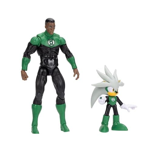 DC X Sonic Collectable Action Figure Multipack Pair of Silver as Green Lantern and Green Lantern Himself! Featuring Multiple Points of Articulation for Action-Packed Posing thumbnail 4