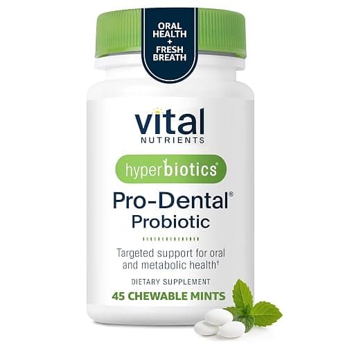 Hyperbiotics Vital Nutrients Pro Dental Probiotic | Clinically Studied BLIS K12 and M18 | Oral Probiotics for Bad Breath treatment for adults | Oral Health for teeth and gums | 45 Mint Tablets - Image 1