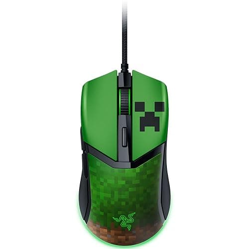 Razer Cobra Wired Gaming Mouse: 58g Lightweight - Gen-3 Optical Switches - Chroma RGB Lighting Underglow - Precise 8500 DPI Optical Sensor - 100% PTFE Mouse Feet - Speedflex Cable - Minecraft Edition - Image 1