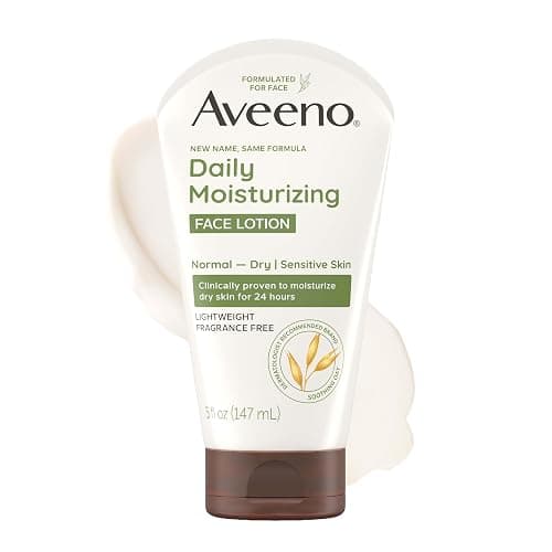 Aveeno Daily Moisturizing Face Lotion, Fragrance-Free, 5 oz | Soothing Prebiotic Oat, Lightweight Non-Greasy Facial Moisturizer, Normal to Dry, Sensitive Skin, 24-Hour Moisture - Image 1