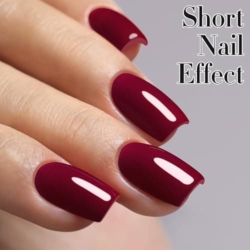 Double Rhythm 15ML Gel Nail Polish Pure Sheer Same Color Same Bottle Soak Off Gel Polish Art Manicure Salon DIY at Home for Women (Burgundy-A1129) thumbnail 2