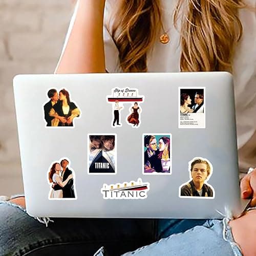 61Pcs Titanic Classic Movie Stickers Pack, Jack Rose Vinyl Waterproof Sticker for Water Bottle,Skateboard,Laptop,Phone,Journaling,Scrapbooking Decals Gifts for Kids Teens Adults for Party Supply thumbnail 5