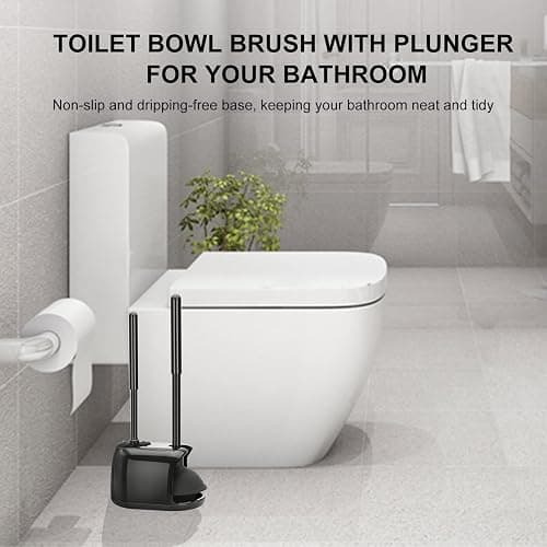 SetSail Toilet Brush and Plunger Set, 2 Packs Toilet Plungers for Bathroom Heavy Duty Toilet Bowl Brush and Holder Hidden Toilet Plunger and Brush Set for Deeply Cleaning 2 Packs - Black thumbnail 7