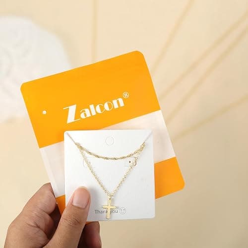Zalcon Cross Necklace for Women, Gold Plated/Sterling Silver Plated Layered Choker Pendant Necklaces for Women Stack Jewelry for Women Trendy thumbnail 6