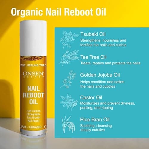 Onsen Secret Nail Reboot Duo - Treatment for Damaged Nails - Natural Nail Care & Cuticle Repair - Visible Results For Perfect Nails, Cuticle Conditioner Cream 15ml & Nail Reboot Oil 10ml thumbnail 5