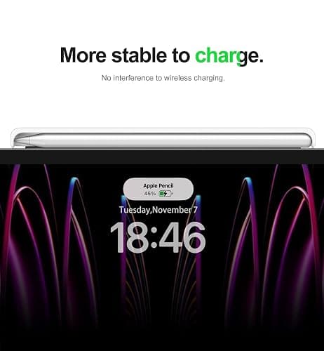 Dracool for Apple Pencil Pro/Apple Pencil 2nd Generation Pencil Holder Compatible with Magic Keyboard, Smart Folio, and Other Magnetic Cases for iPad Pencil Case 6.53 inch - White thumbnail 6