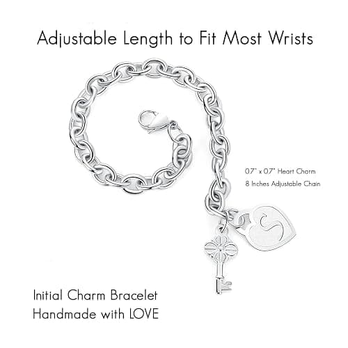 TONY & SANDY Initial Charm Bracelets for Girls Women Stainless Steel A-Z Bracelet Personalized Gifts Birthday Graduation Easter Stocking Stuffers for Teens Girls Jewelry (Various Design) thumbnail 3