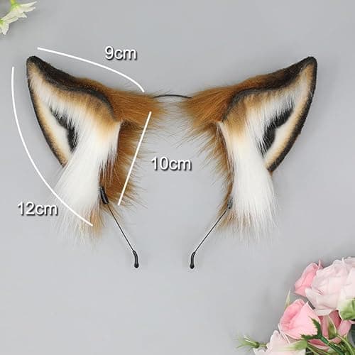 ILUFAM Faux Fur Wolf Fox Ears Headband Furry Animal Ears Hair Hoop Cosplay Headwear Halloween Christmas Party Headpiece thumbnail 3