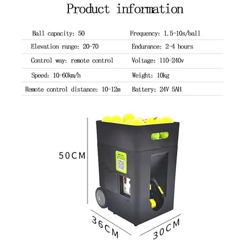YSFHYAN Portable Tennis Ball Machine, Automatic Tennis Ball Launcher, 50-Ball Tennis Ball Machine, Pre-Programmed And Custom Drills, Complete Training Mode, For Beginners Solo Training Sports thumbnail 2