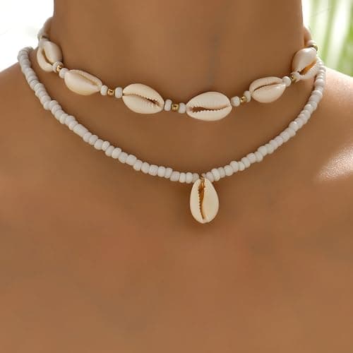 Nackiy Handmade Sea Shell Necklace for Women Summer Adjustable Natural Shell Collar Necklace thumbnail 2