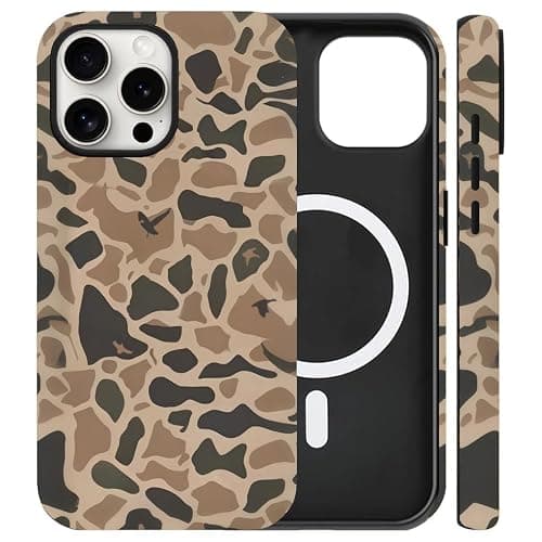 Hng Kiang Hu Magnetic Phone case for iPhone 15 Case (2023) 6.1 inch, Cute Waterfowl Brown Hunting Camo Camouflage Duck Hunters Boys man Phone case (for iPhone 15) - Image 1