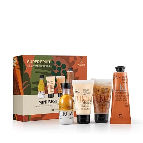 natura – Tukumã Hyaluronic Acid Boosting Minis Set (4 travel size Products) - Exfoliating Shower Gel, Biphase Shower Oil, Body Lotion and Hand Cream- Anti-Aging - Vegan Skin Care thumbnail 2