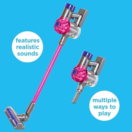 Casdon Dyson Cordless Vacuum Pink | Interactive & Officially Licensed Toy Dyson Vacuum For Children Aged 3+ | Realistic Role-Play Fun! thumbnail 4