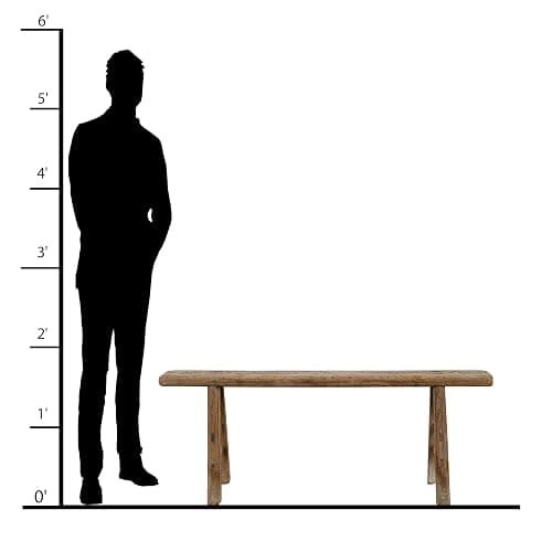 Artissance Handmade Wooden Entryway Bench, Vintage Noodle Bench for Living Room, Bedroom, or Entryway, End of Bed Bench, Weathered Natural Wood Bench Indoor Farmhouse Decor thumbnail 11