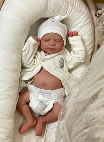 Anano Reborn Baby Full Body Silicone Vinyl Reborn Baby Boy 18 Inches Realistic Newborn Baby Dolls Look Like Real Reborn Baby Doll Full Body Silicone Reborn Baby Dolls Lifelike Real Sleeping Baby Doll thumbnail 2