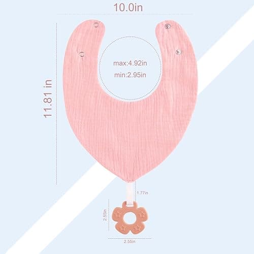 vuminbox Baby Bandana Drool Bibs 6-Pack and Teething Toys 6-Pack Made with 100% Organic Cotton, Absorbent and Soft Unisex thumbnail 5
