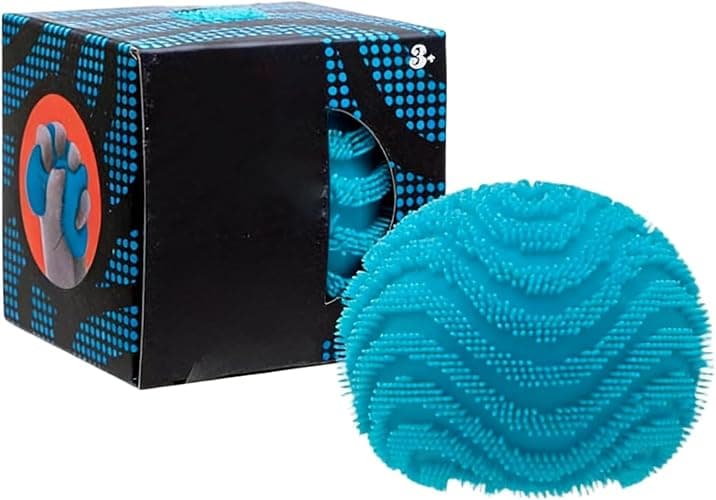 Fuzz Ball Squishy Stress Ball, Stress Fun Desk Fuzz Squeeze Ball, Plush Squeeze Ball for Desktop (Blue) - Image 1