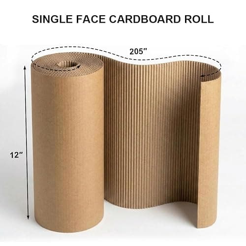 Corrugated Cardboard Roll, 12x205 Inch Large Single Face Cardboard Sheets, Thicker Wider Cardboard Sheets Heavey Duty for DIY Crafts, Shipping, Mailing and Gift Packing thumbnail 3