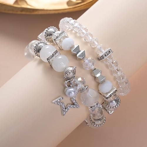 MMIUAEG Vintage Y2K Star Crystals Bracelets Colorful Acrylic Beads Layered Stackable Bracelets Punk Star Charm Y2K Accessory Wristlets Grunge Party Jewelry thumbnail 2