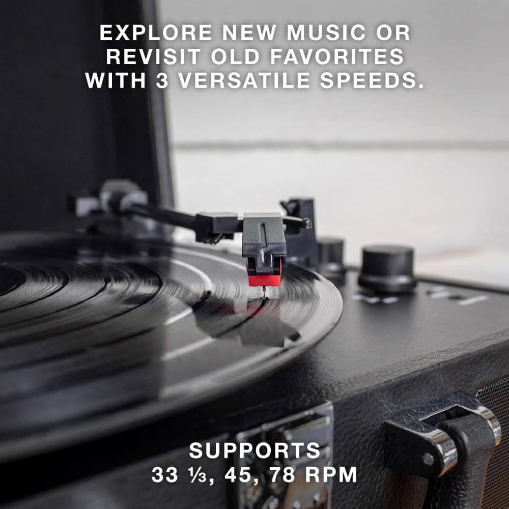 Victrola VSC-550BT-BK VSC-550BT-BK Tornamesa Bluetooth Portable Modelo Suitcase Color Negro, Una Talla thumbnail 3