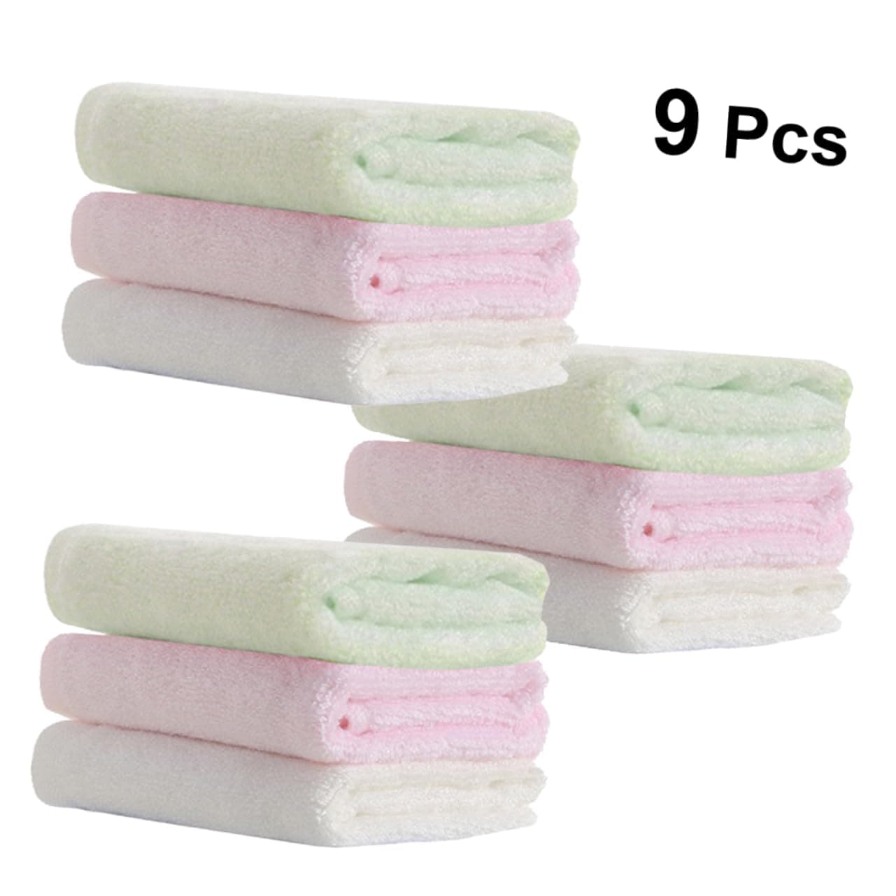 MERRYHAPY 9pcs Bamboo Fiber Face Towels Newborn Square Towels Cleaning Cloths Bath Essentials Reusable Washcloths thumbnail 2