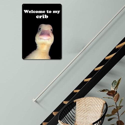 Welcome to My Crib Tin Sign for Teen Girls Boy, Bedroom/Gaming Room Bar Cave Door Decor, Dorm Wall Accessories Cool Things, Funny Metal Tin Signs Funny Decor Cute Thing 12 x 8 Inch thumbnail 6