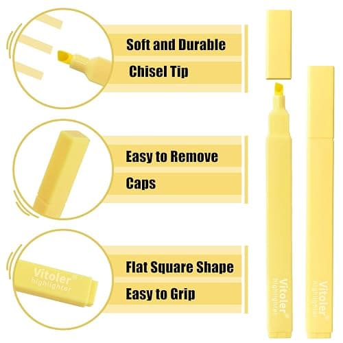 Piochoo Highlighters,8pcs Aesthetic Pastel Highlighters,Chisel Tip Book Highlighter,Bible Highlighter Assorted Colors for School Office Supplies thumbnail 4