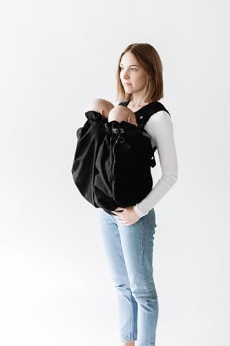 Weego Twin - The Original Baby Carrier for Twins from Birth (from 1,800 Grams) - Easy to Use, Ergonomic, Oeko-TEX 100 - Baby Carrier Bag Simply Black thumbnail 2