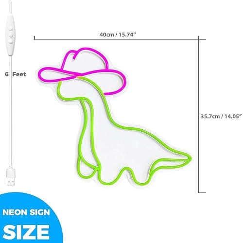 Panneaux néon LED Panneaux néon mignons aux motifs de dinosaure de canard et de pingouin Lumières en acrylique avec chaîne Panneaux lumineux pour la décoration murale chambre fêtes 5V via USB thumbnail 2