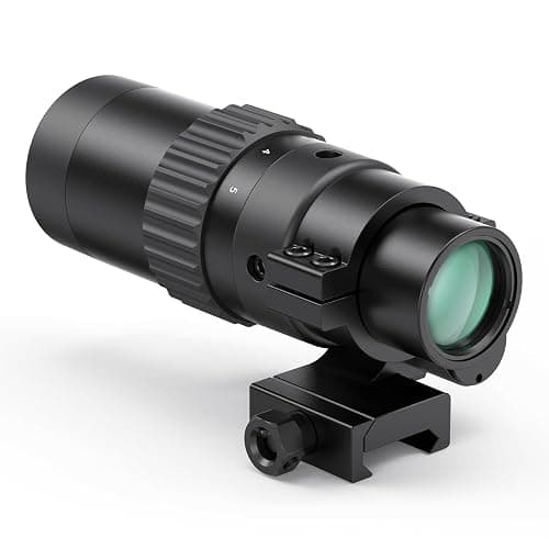 Feyachi 1.5X - 5X Zoomable Red Dot Magnifier for Absolute Co-Witness Red Dot Sight Reversible Fits Picatinny Rails - Image 1