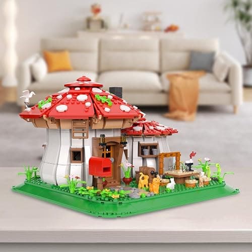 RAVAYO Mushroom House Building Blocks Set - Unique Design Creative Building Toy for Adults and Teens Mini Brick 1621pcs thumbnail 2