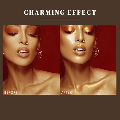 HOSAILY Body Glitter Spray, Moisturizing Bronze Body Shimmer Luminizer Glow Illuminator Quick-Drying and Non-Sticky Liquid Highlighter Spray for Face Hair Glitter, 60ML -Gold thumbnail 4