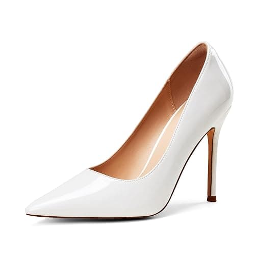 Elisabet Tang Women's High Heels Pumps Closed Pointed Toe Stiletto 4inch Heels Classic Office Special Dressy Wedding Pump Shoes - Image 1