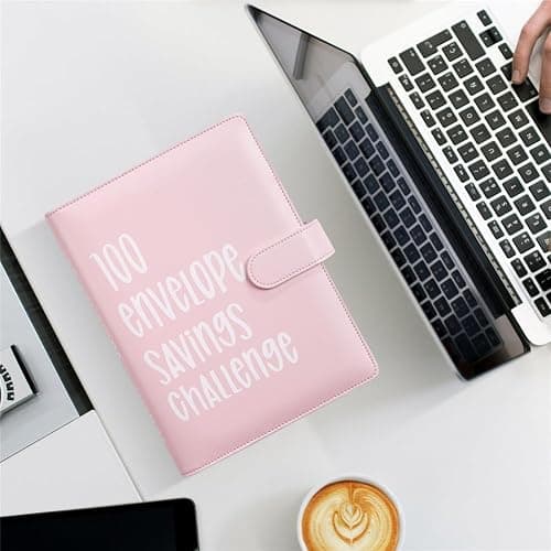 Luweoxy 100 Envelope Challenge Binder Money Saving Binder, Easy and Fun Way to Save $5,050, Cash Stuffing Budget Planner Savings Challenge Book (Pink) thumbnail 2