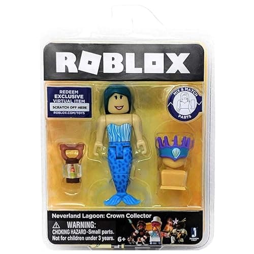 Roblox Gold Collection Neverland Lagoon: Crown Collector Mermaid Single Figure Pack with Exclusive Virtual Item Code thumbnail 2
